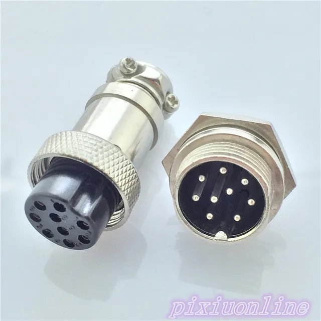 1set GX16 9 Pin Male Female Diameter 16mm L77Y Circular Connector