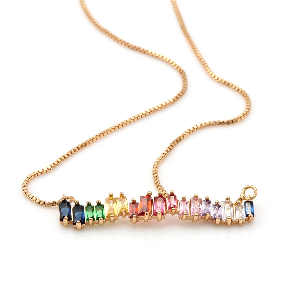 

Yishan 1pc 42*8mm Trendy Colorful Charm Clavicle Necklace Gold Chain For Women Party Wedding Necklace Pendant Jewelry EY6187