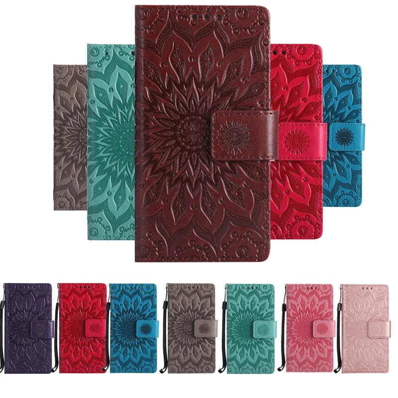 

Embossed Sunflower Case for fundas LG Magna C90 H502F H500F Case for LG G4c H525N G4 mini Flip Case 5" + Card Holder