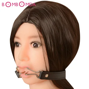 PU Leather Band Open Mouth Bite Mouth Gag for Lady Adult Games Pleasure Couples Flirting Sex Products Toys O35