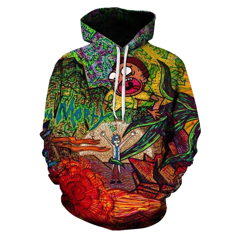 

2018 new 3D Rick And Morty Hoodies Sweatshirt Men Women Funny Cartoon Rick Print Hoodie Sweatshirt Mens Harajuku Hip Hop S-6XL