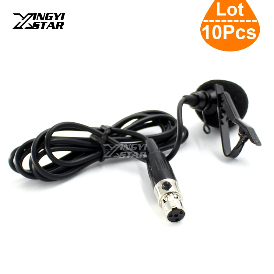 10 قطع البسيطة XLR 4 دبوس TA4F المكونات السلكية المكثف التعادل كليب طية صدر السترة Lapela Lavalier ميكروفون ل SHURE اللاسلكي Bodypack الارسال
