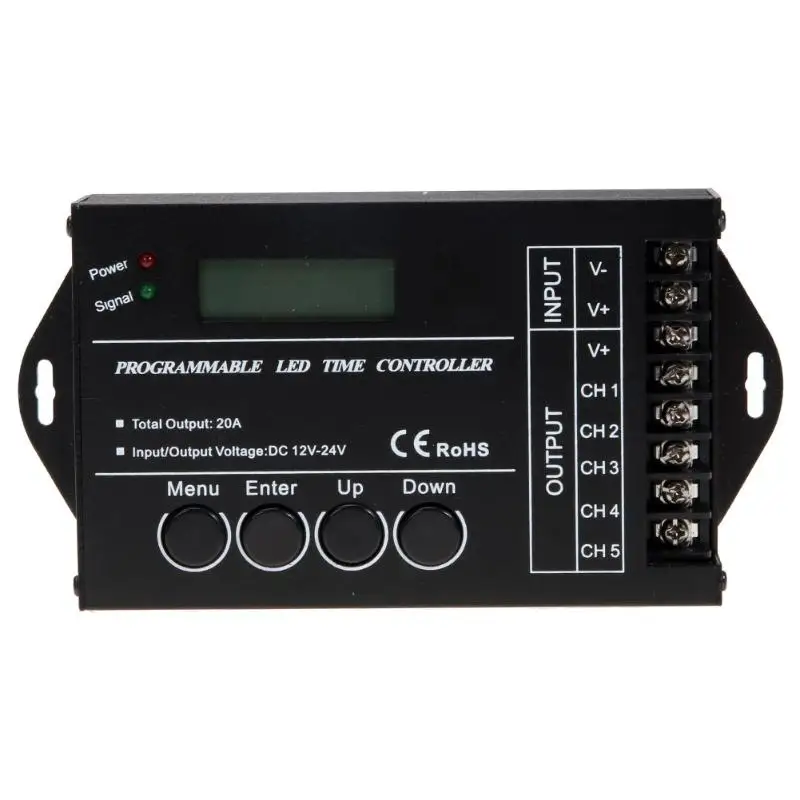 

DC12-24V TC421 WiFi Time Programmable LED Controller 5 Channel WIFI Time Programmable Controller for LED Strips