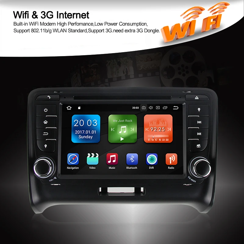 Discount Touch Screen Android 8.0 8.1 2 DIN Car DVD GPS For Audi TT MK2 2006 2007 2008 2009 2010 2011 2012 multimedia player radio wifi 1