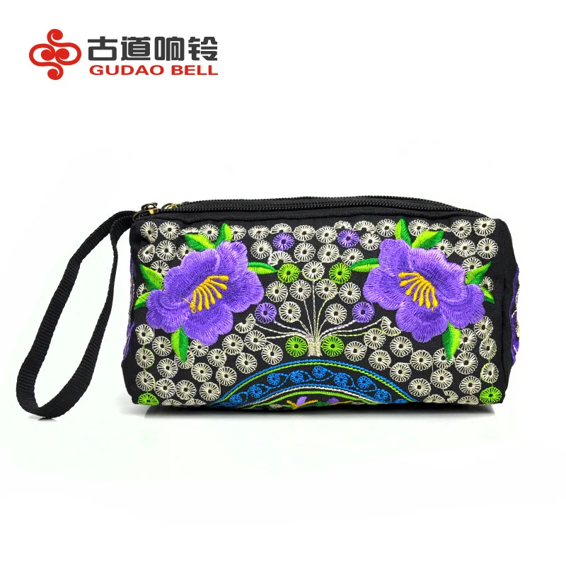 

Characteristic National Wind Embroidery Three Zipper Coin Purse Female Models Shoulder Bags Embroidery Bag Support Drop Shipping
