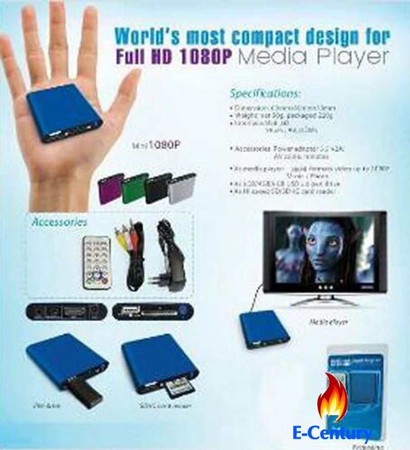 

MANYTEL Mini Media Player Mini 1080p Hdmi Sd/Usb Hd Media Player Hd Mkv