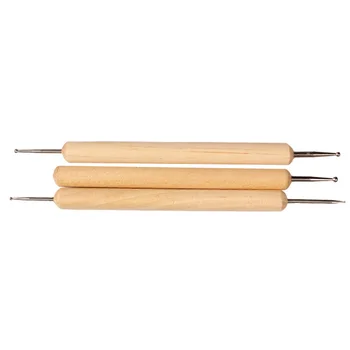 

3pcs Copper Ball Stylus Tool Sets for Embossing Pattern Clay Sculpting --M25