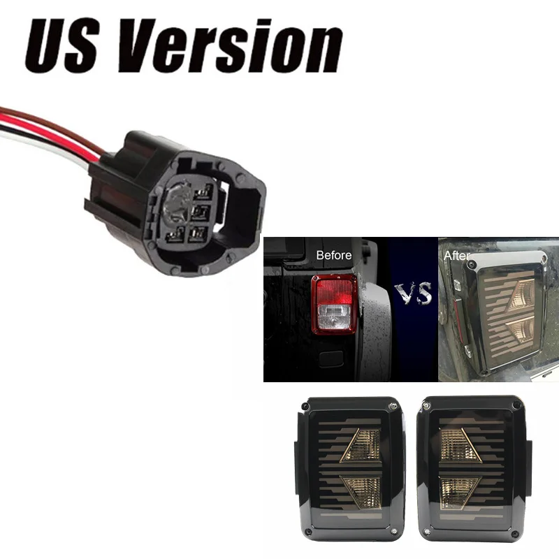 USAEU edition reverser brake turn signal LED tail light For Jeep wrangler LED Tail Light With Brake Turning Reverse light (19)