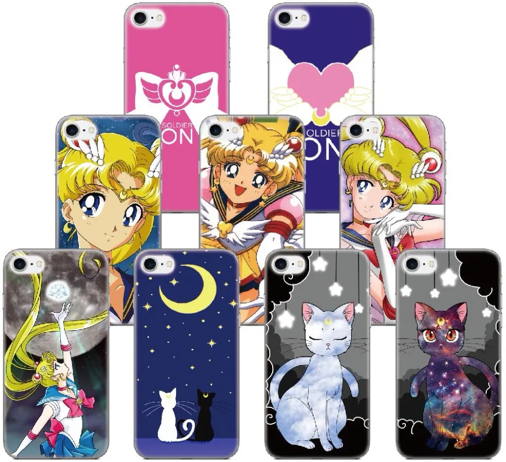 

Sailor Moon Cover For Huawei Honor 9 V9 Ascend P8 P9 Lite P10 Plus P20 Mate 9 10 Y7 Y5 Y6 2017 Phone Case Capa Coque Fundas