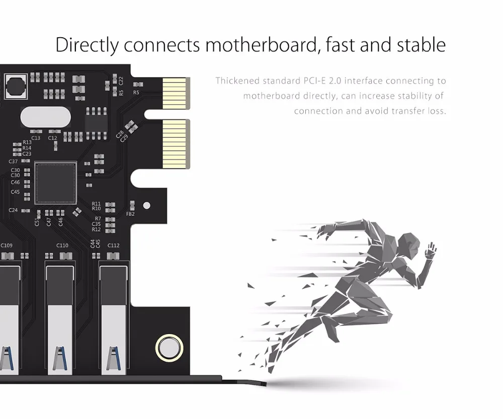 ORICO USB 3,0 7 портов PCI-E Express Card Sata до 15 Pin высокоскоростной удлинитель адаптер карта питания разъем PVU3-7U-V1