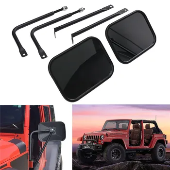 

Steel Car Side Door Rearview Mirror For 2007 - 2017 Jeep Wrangler JK 2/4 Door Left Right Bolt-on Door Hinge Blind Spot Mirror