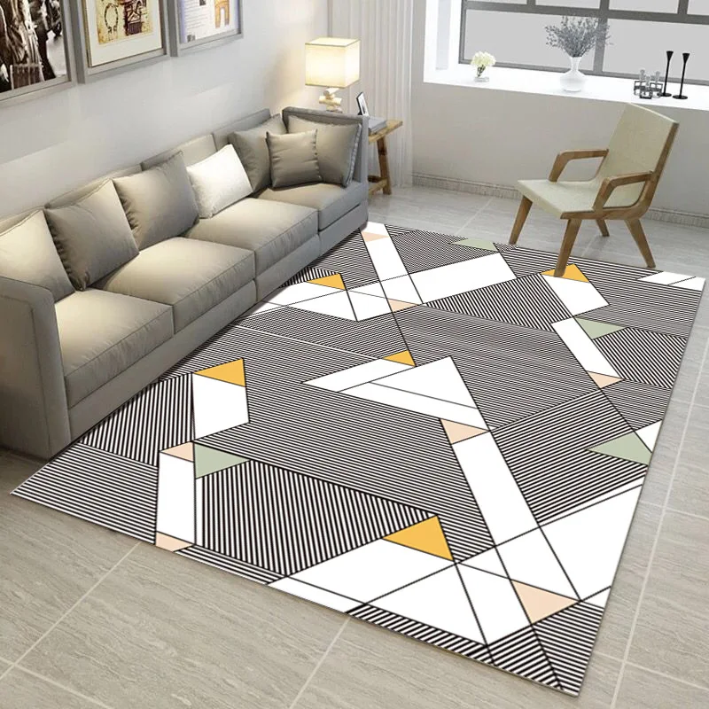 Черно белый геометрический узор ковер тенденция 3D коврики с принтом And carpets