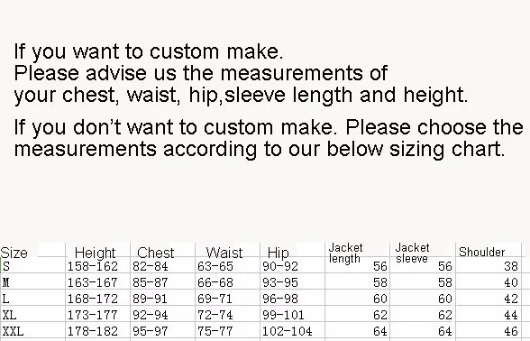 Harley quinn jacket sizing chart