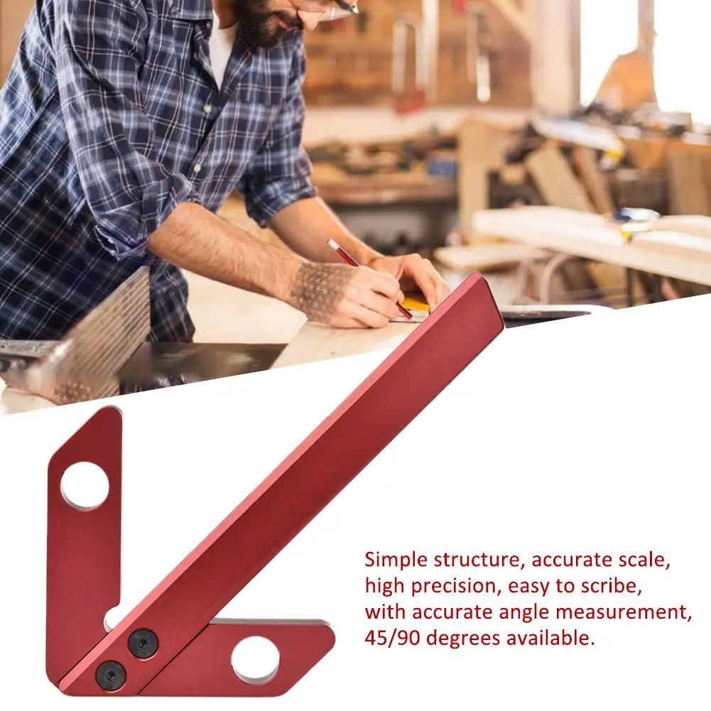 

Woodworking Scriber Round Bar Center Line Square Wood Center Line 45 Degree 90 Degree Right Angle Line Gauge Measuring Tool