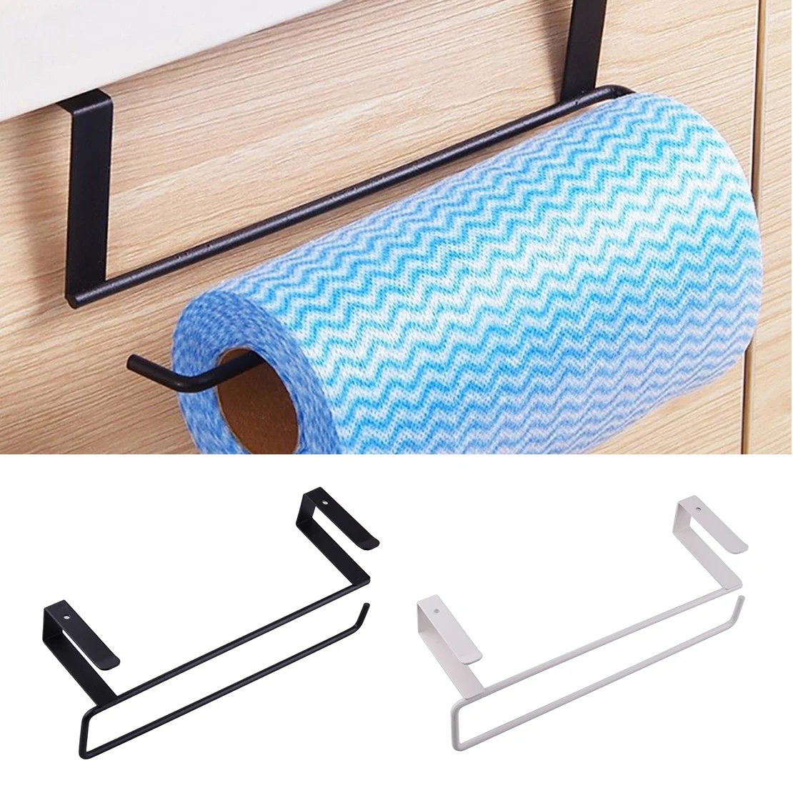 Bathroom Kitchen Iron Hanging Roll Paper Cupboard Towel Tissue Storage