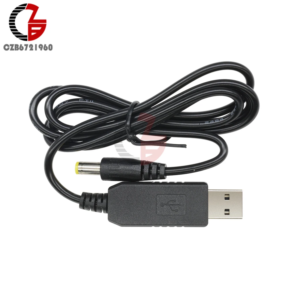 USB к DC кабель питания USB к 5,5x2,1 мм DC штекер Jack 5 В до 9 в 12 В DC-DC повышающий усилитель питания конвертер Кабель инвертора