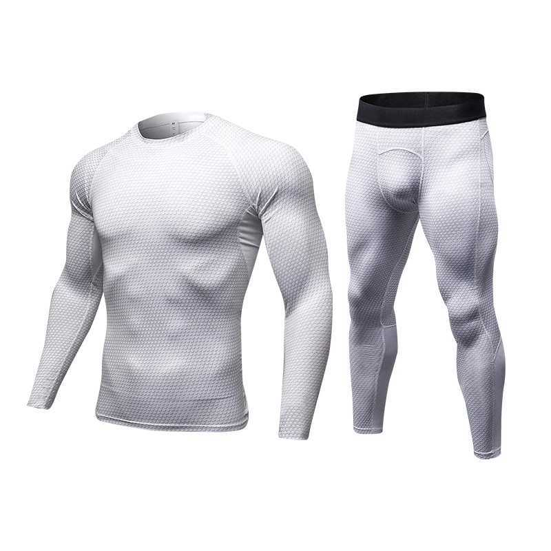 

Yuerlian Quickly Dry Compression Tracksuit Fitness Tight Running Set T-shirt Legging Men's Sportswear Demix Black Gym Sport Suit