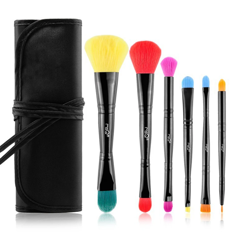 MSQ Professional 6pcs / set Makeup Brushes Kit Portable Size Double