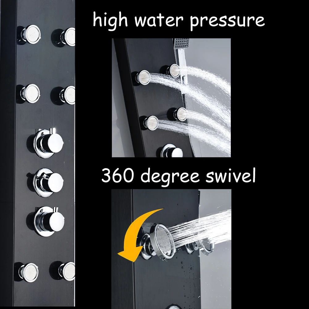 Матовый никелевый водопад душевая панель термостатическая Настенная Ванная душевая кран душевая панель колонка с ручным опрыскивателем