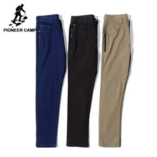 Пионерский лагерь, новинка, прямые однотонные повседневные брюки, Мужская брендовая одежда, облегающие Стрейчевые брюки, мужские качественные, хаки, синий, серый, AXX701286