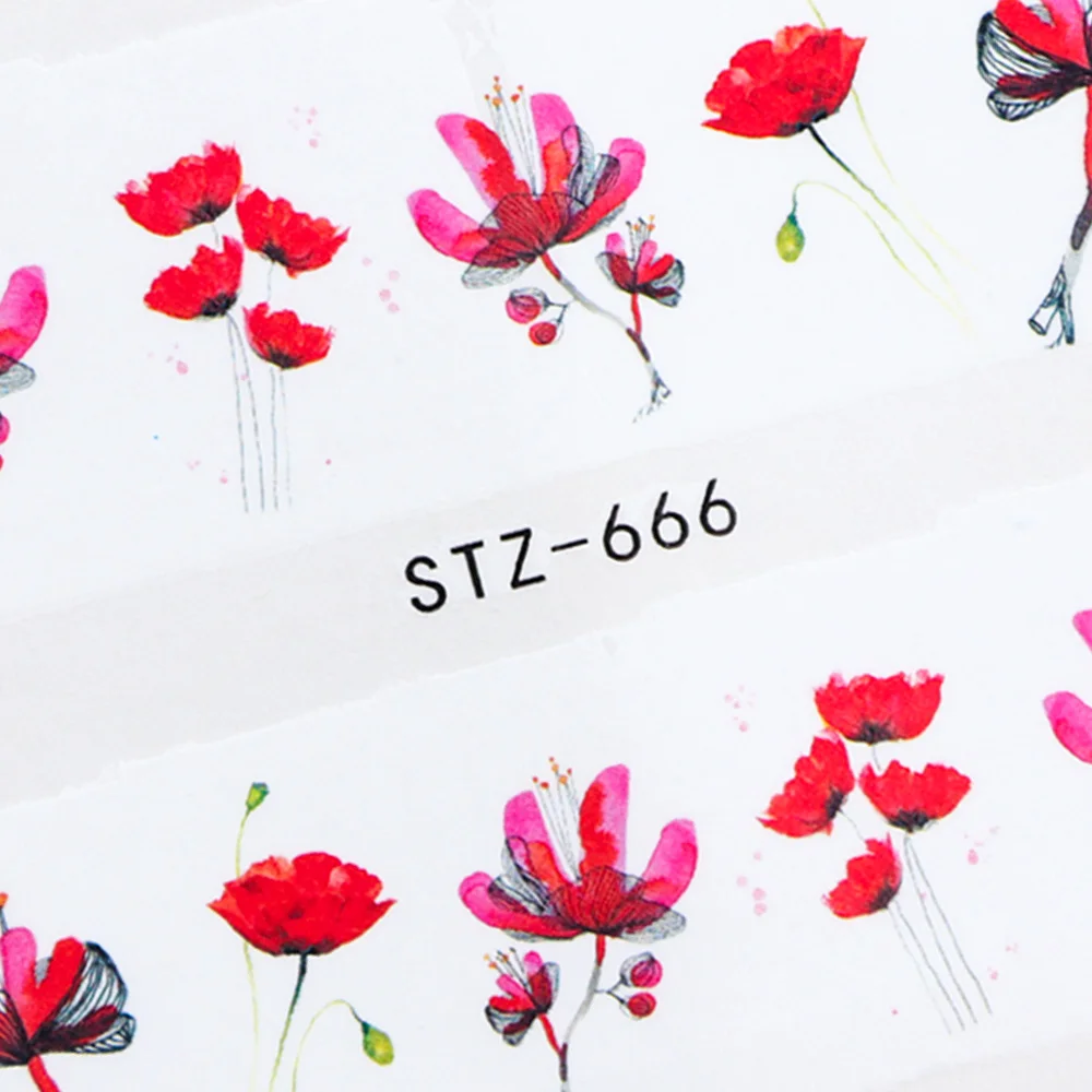 1 лист градиент Bloom Фламинго ползунок ногтей Книги по искусству наклейки Стикеры конструкции для передачи Watermark татуировки украшения LASTZ659-673