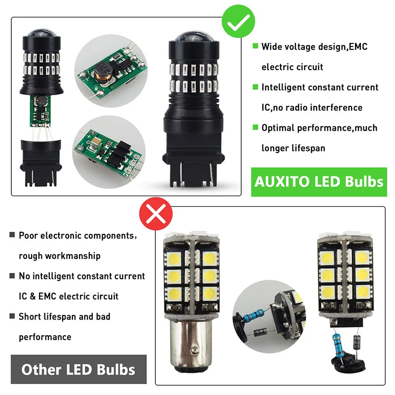 2 шт. 3157 LED красный белый Янтарный Желтый 3156 3057 3056 48SMD T25 светодиодные лампы P27/7 W