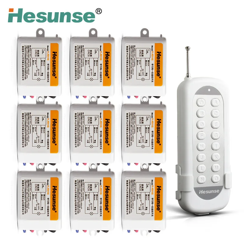 

Y-F211B1N9 220V 9 Channels 433mhz Wireless Remote Control Switch Through Walls 110V Can Be Customized