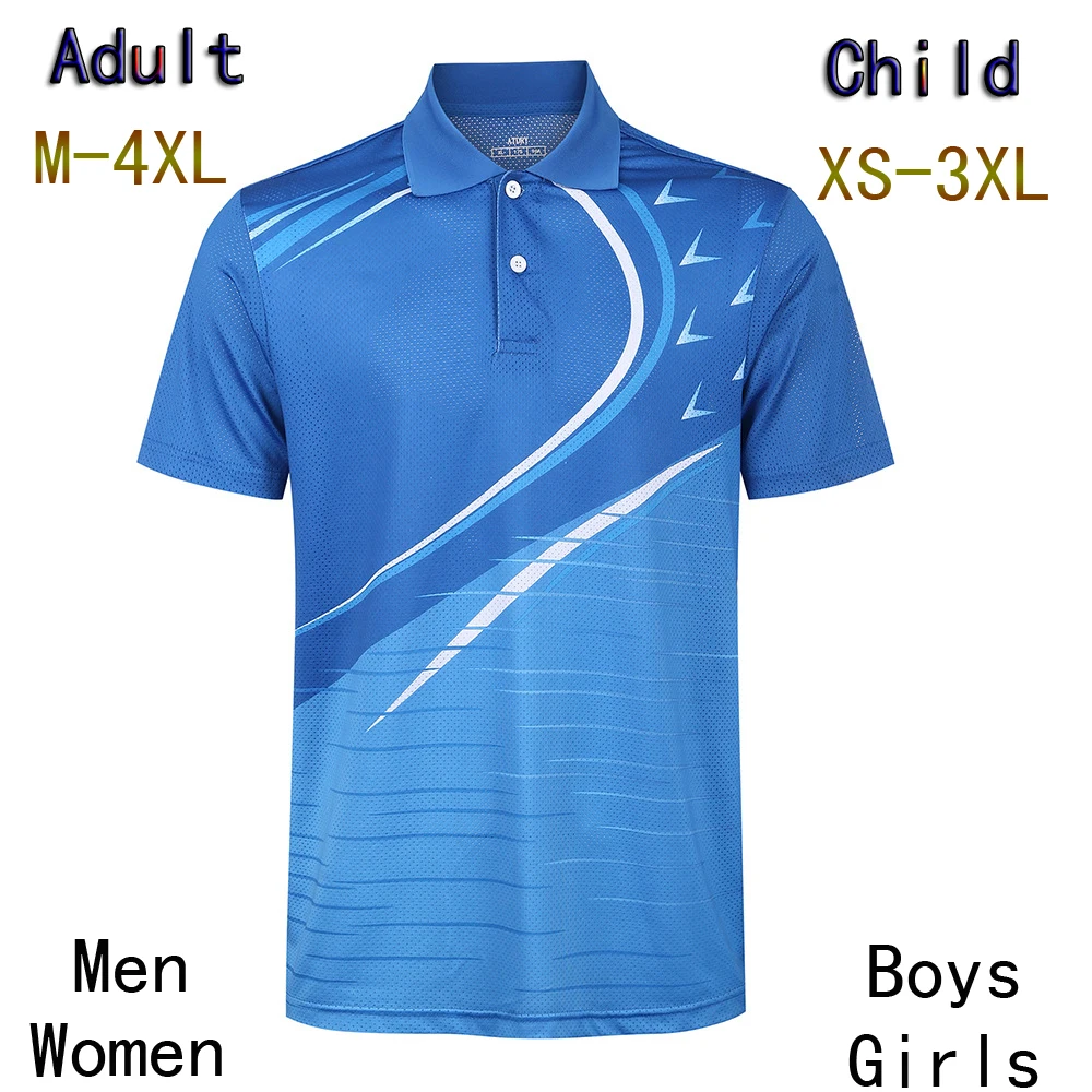 Рубашки для бадминтона для мужчин и женщин, детские шорты, Спортивная футболка для бадминтона, настольные теннисные майки, теннисная рубашка, Джерси для пинг-понга