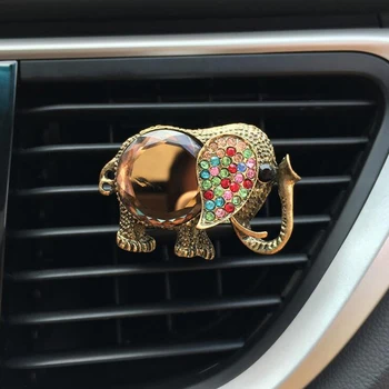 

2018 New Fashion Auto Parts Diamond Elephant Air Conditioning Breathable Perfume Clip Air Freshener Auto Accessories Fragrance