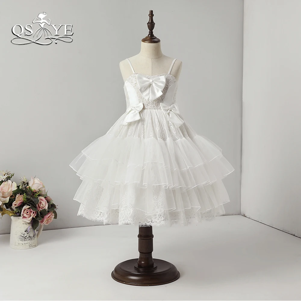 white flower girl dress size 16