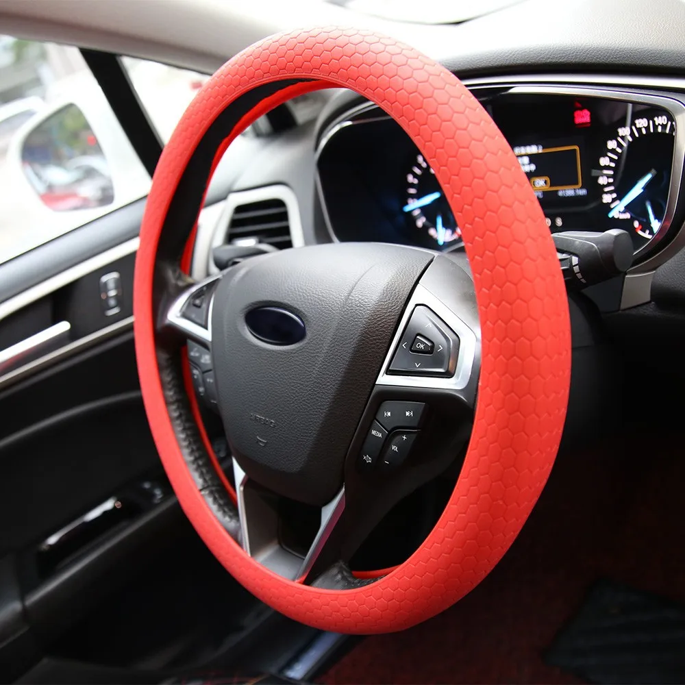 

12 Styles Fashional Decoration hot Soft Silicone Steering Wheel Cover Shell Skidproof Odorless Eco-Friendly Protector Hot