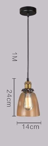 LukLoy промышленный креативный Кофейня Бар кухня Остров стеклянный подвесной светильник Гостиная Столовая светильник - Цвет корпуса: Amber Glass C