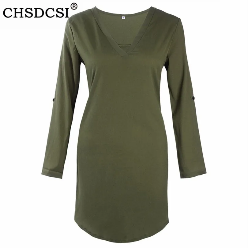 

CHSDCSI Irregular Vestidos Long Sleeve Chiffon Dress Summer V neck New Mini Casual Dresses Women Loose Elegant Plus Size Dress