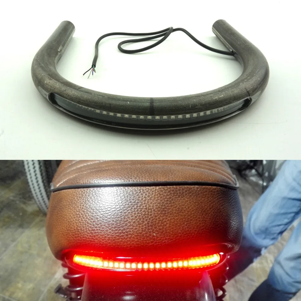 

LOCHOSHI Modified Universal Cafe Racer Seat Frame Hoop Loop Brat Style with LED Brake Turn Singal Light for Honda Yamaha Suzuki