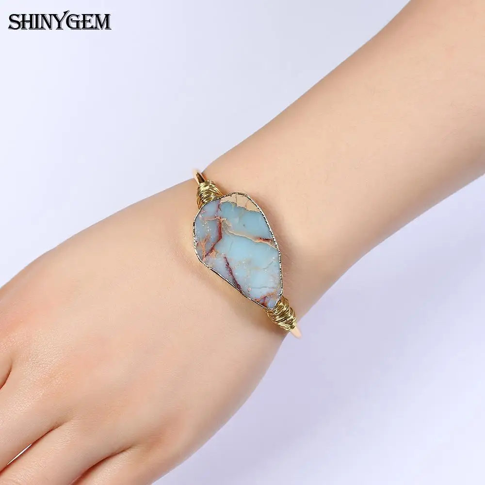 Женский Браслет манжета ShinyGem винтажный стиль естественный неправильной формы