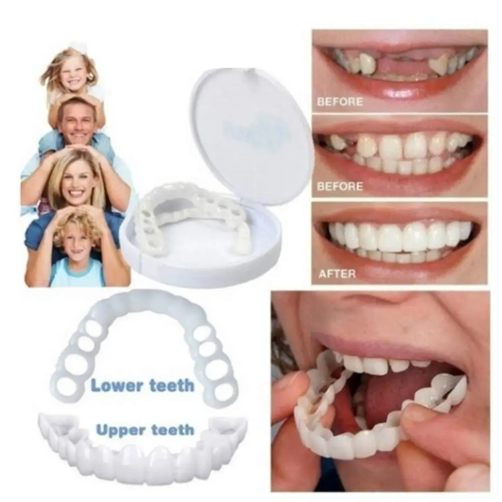 

Hot Whitening Snap Perfect Smile Teeth Fake Tooth Cover On Smile Instant Teeth Cosmetic Denture Care for Upper One Size Fits