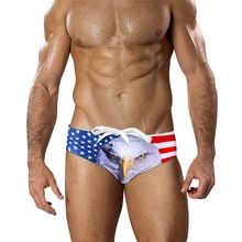 Мужские Пляжные трусы, шорты, сексуальные бикини, купальник, нижнее белье, пляжная одежда, купальный костюм с 3D принтом орла, трусы