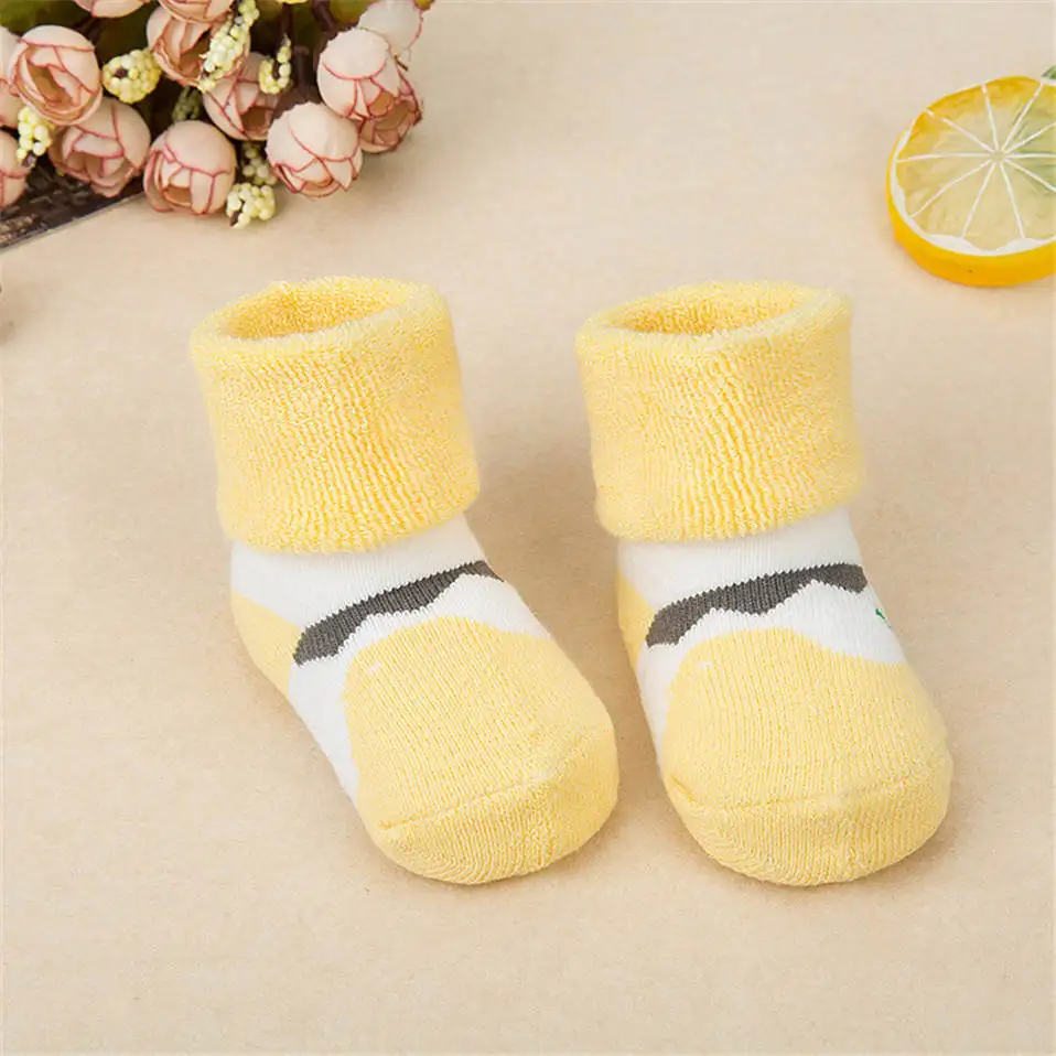 1 пара; хлопковые носки для новорожденных; сезон зима-весна; носки для маленьких мальчиков и девочек; теплые тапочки в полоску для малышей; Meias; Милые Носки с рисунком - Цвет: 8