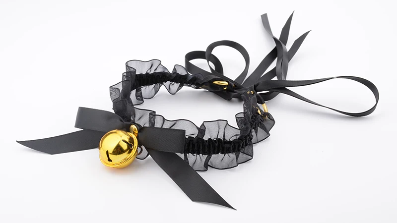 Cute Harajuku Girl Handmade Lace Up Bell Choker Silver Gold Coloured Bell Hanging Jingle Collar Kawaii Lolita Bow Ribbon Choker 7
