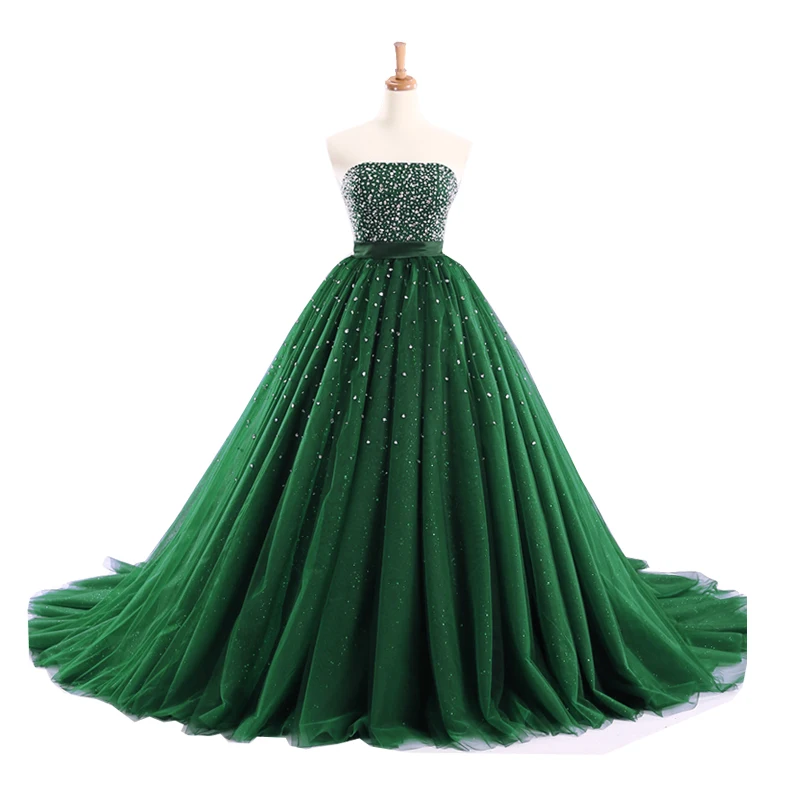 green puffy dress