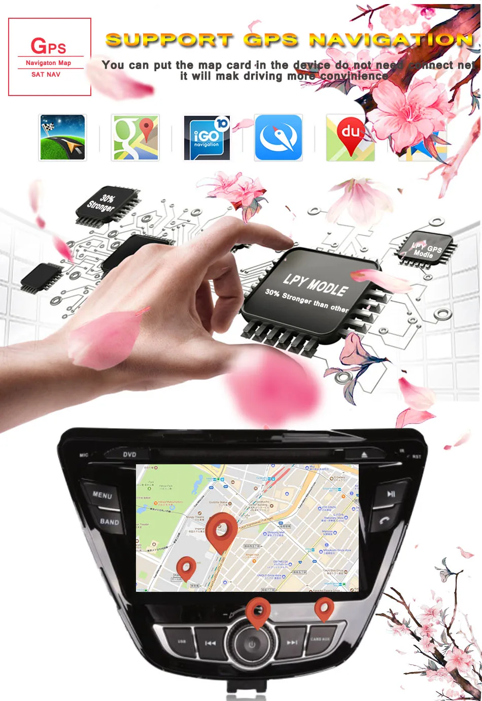 4 ГБ ОЗУ Android 9,0 радио для HYUNDAI ELANTRA автомобильный dvd-плеер с gps навигацией радио+ магнитофон+ карта+ аудио+ видео