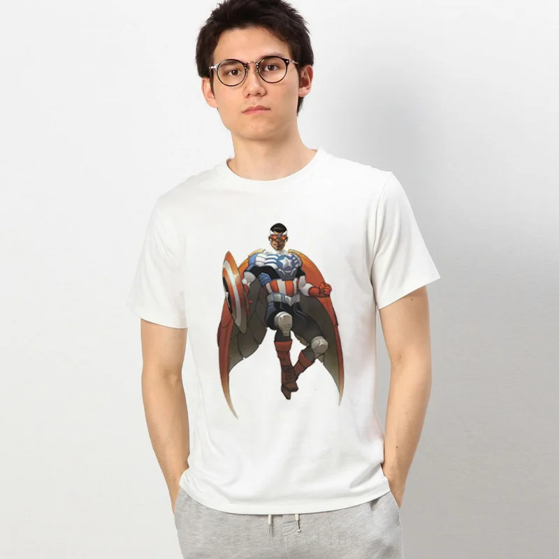 

BTFCL 2019 Men T Shirt Summer Marvel United States Captain Cartoon Print Funny Young Boy Streetwear T Shirt
