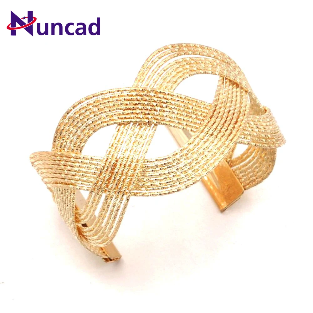 

2017 New Punk Gold Color Piered Wide Bangle Geometry Piercing Hollow Cuff Bracelets Gift Women Adjustable Bangles