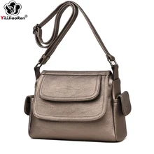 Famous Brand Leather Shoulder Bag Female Designer Casual Crossbody Bags for Women Simple Messenger Bag Sac A Main Bolsa Feminina