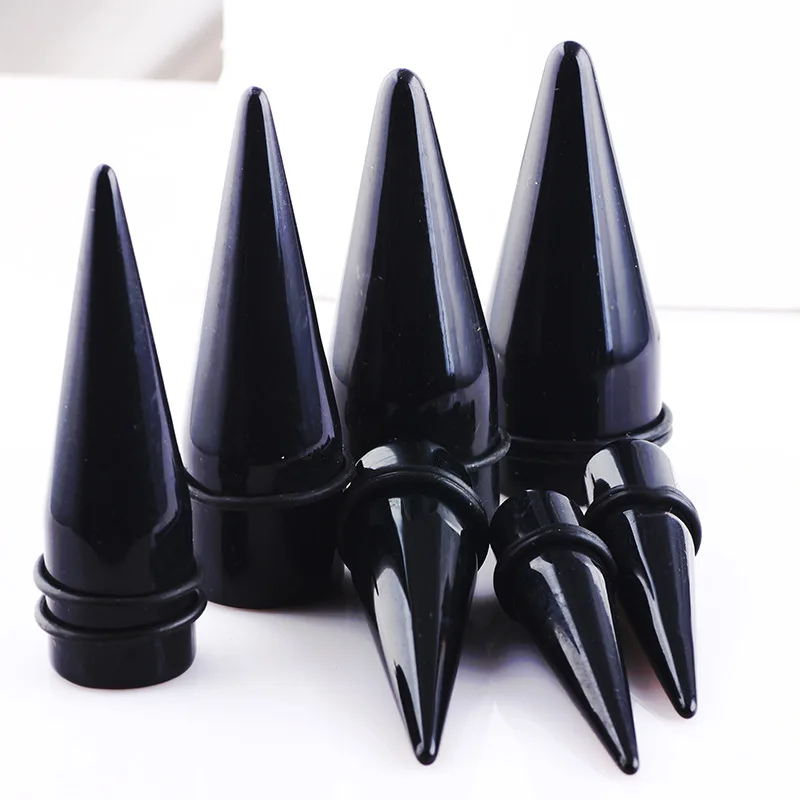

PAIR Large Size UV Acrylic Black Ear Taper Ear Stretching Expander Piercing 12mm--25mm for you choose