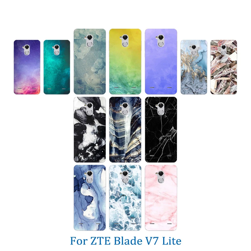

Fundas for ZTE Blade V7 Lite Case Clear Soft Silicone Color Stone Pattern Fundas 5.0" Covers for ZTE Blade V 7Lite Phone Bags