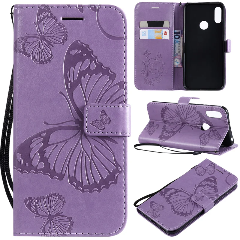 Butterfly Wallet Case For Huawei Y5 Y6 Y7 Y9 Prime Y6 Y5 Y9 Cover Flip TPU Leather Book Honor 7A Pro 7C 7S 8A 8S Cases