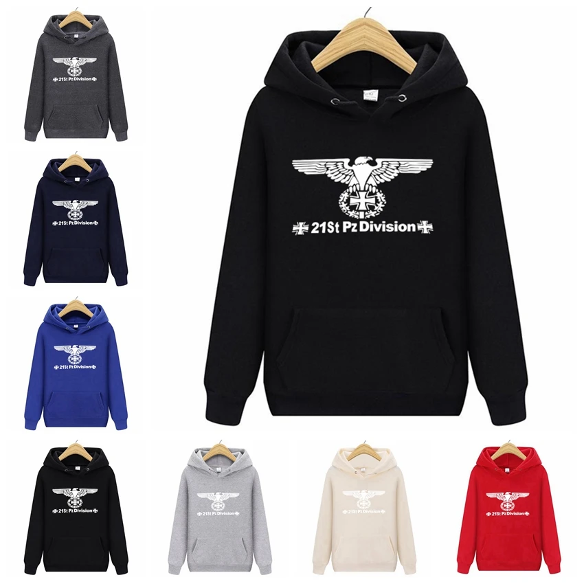 

Spring 7Cloor Men's Hooded World War II German Military Standard Cross Totem Print Sweatshirts Man Jacket Casual Hoodies 00215