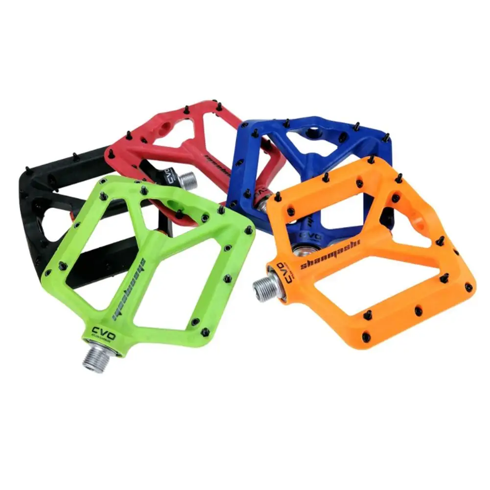 

Bike Pedals Big Feet Nylon Carbon Fiber Bearing Foot MTB Bicycle Pedal Minimal Profile Adjustable Grip Bicycle Parts Tool 1 Pair