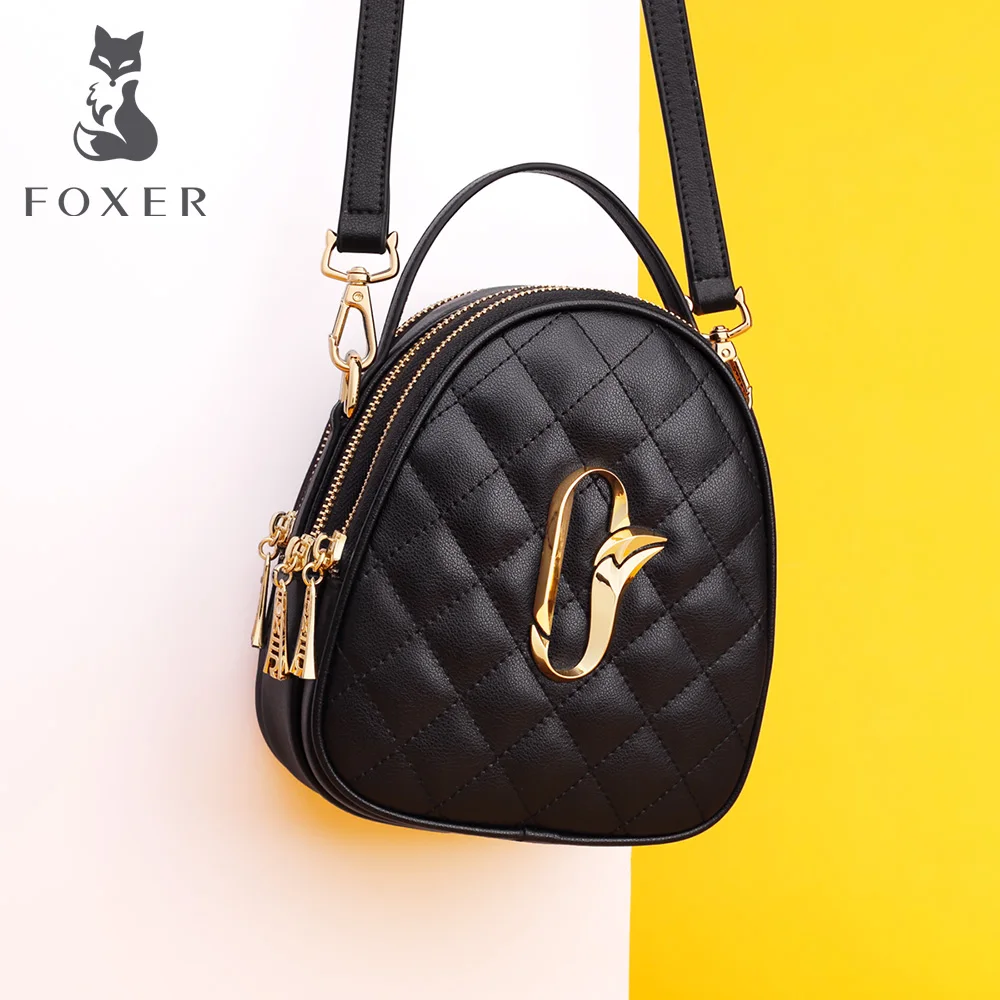 

FOXER Minority Women Bags 2019 Lady Mini Messenger bag Female Multi-function Small purse Split Leather Lady Crossbody Bags